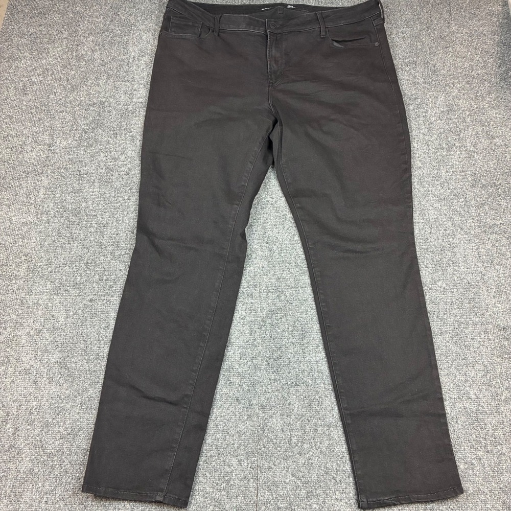Old Navy Power Slim Straight Jeans Womens 18 Tall Black Mid Rise Pants